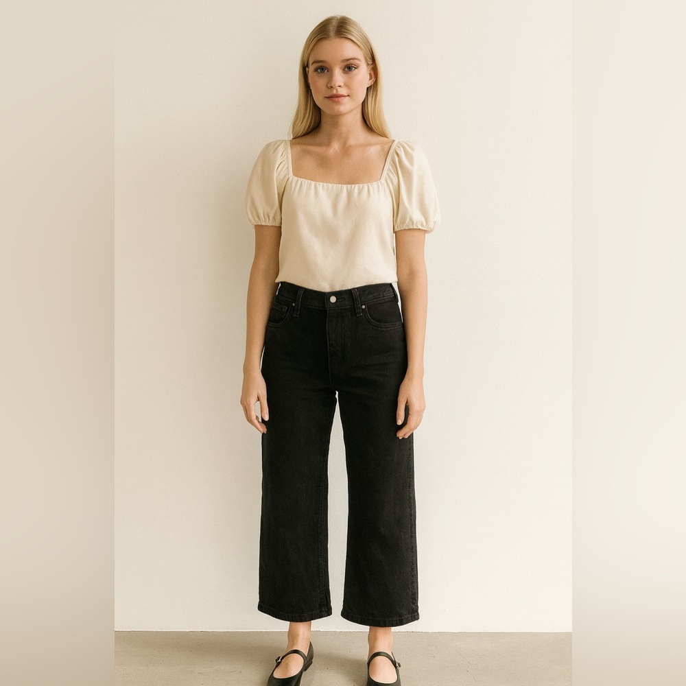 Vintage Arizona Jean Company Black Straight Jeans wide Leg Mid Rise Size 4-8​​